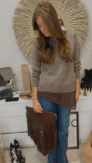 Bolso flecos crochet