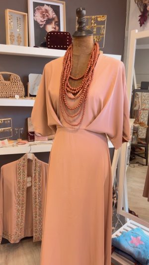 Vestido rosa empolvado